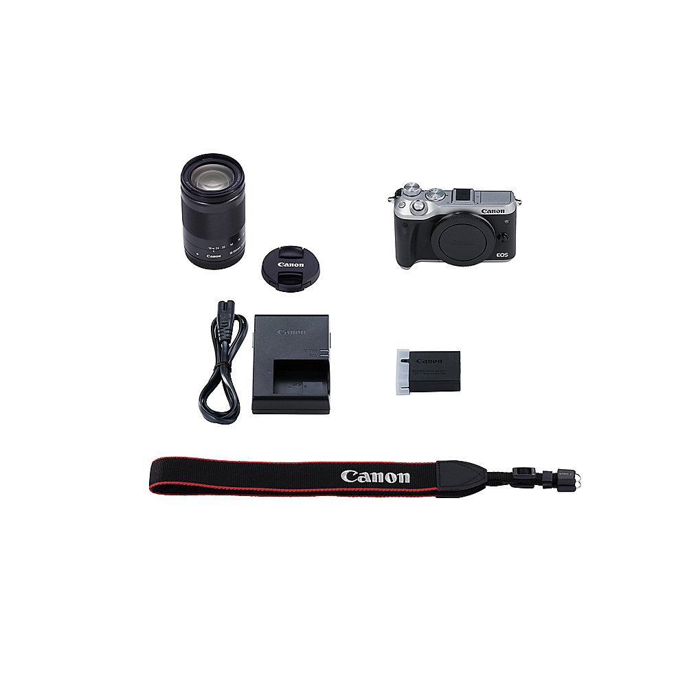 Canon EOS M6 Kit 18-150mm 1:3,5-6,3 IS STM Systemkamera silber, Canon, EOS, M6, Kit, 18-150mm, 1:3,5-6,3, IS, STM, Systemkamera, silber