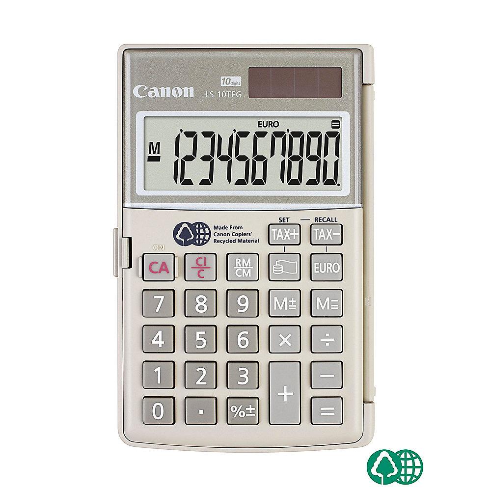 Canon LS-10TEG Taschenrechner 10 Stellen Batterie&Solar  hellgrau