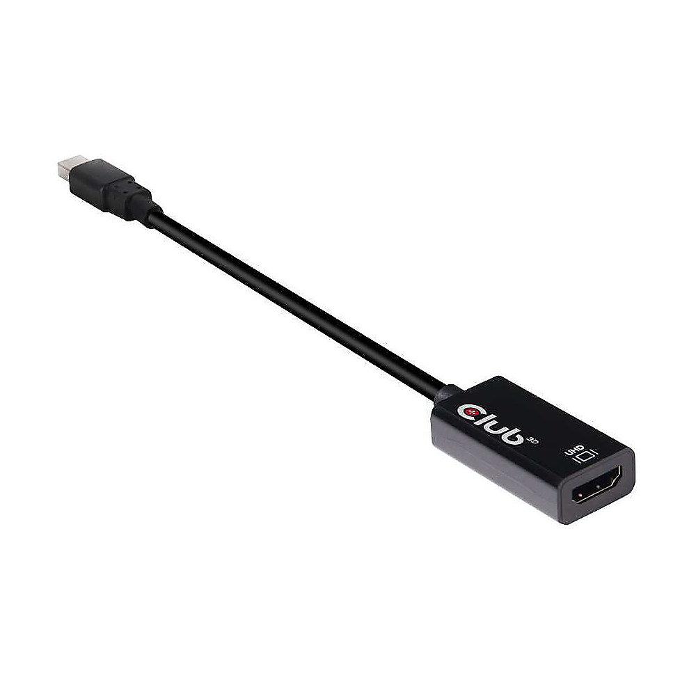 Club 3D DisplayPort 1.4 Adapter mDP zu HDMI 2.0a HDR aktiv schwarz CAC-1180