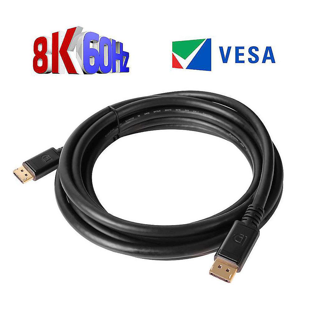Club 3D DisplayPort 1.4 Kabel 4m DP zu DP HBR3 8K60Hz Vesa St./St. schwarz, Club, 3D, DisplayPort, 1.4, Kabel, 4m, DP, DP, HBR3, 8K60Hz, Vesa, St./St., schwarz