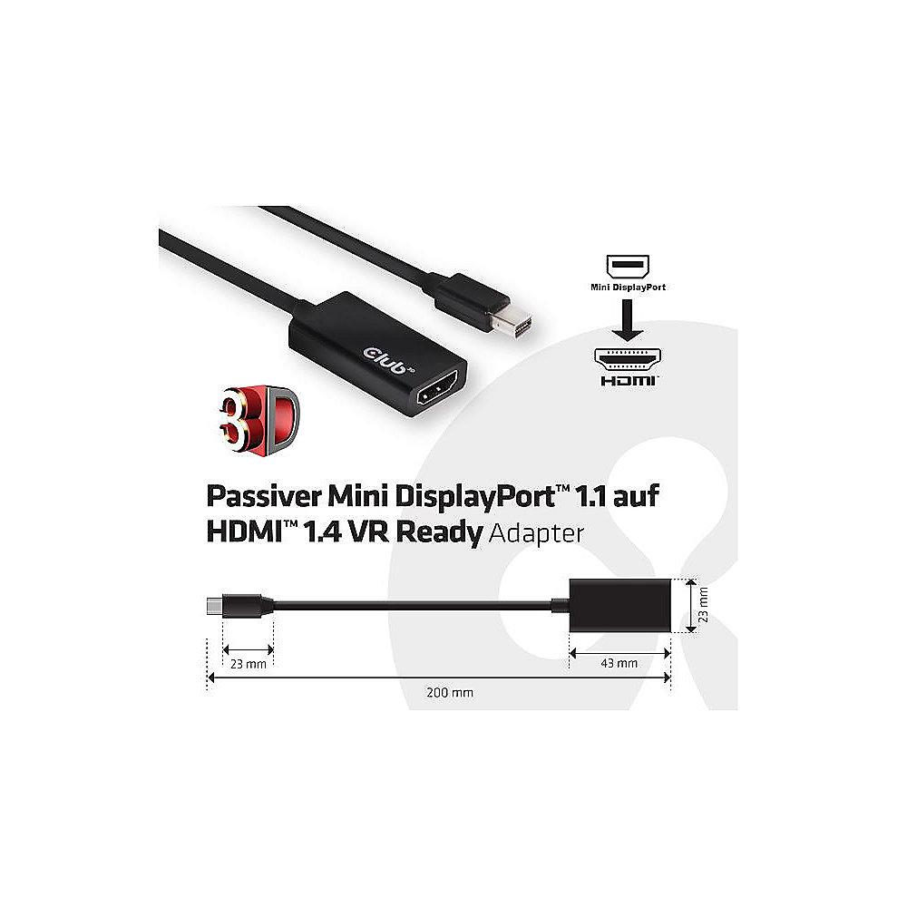 Club 3D DisplayPort Adapterkabel 0,2m DP zu HDMI VR Ready passiv CAC-1056