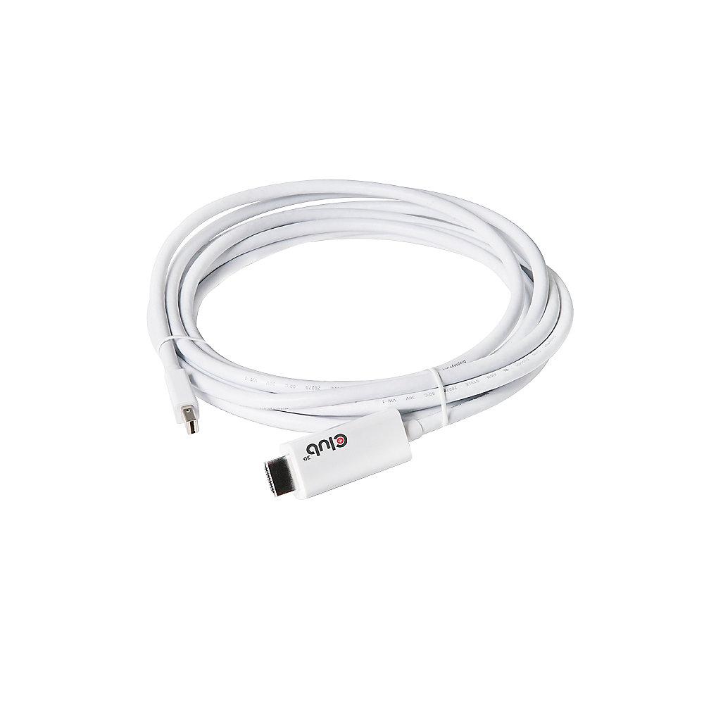 Club 3D DisplayPort Adapterkabel 3m mDP zu HDMI 2.0 aktiv UHD 3D weiß CAC-1173