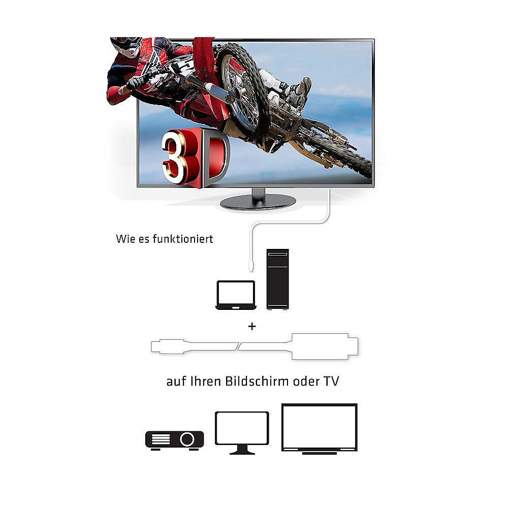 Club 3D DisplayPort Adapterkabel 3m mDP zu HDMI 2.0 aktiv UHD 3D weiß CAC-1173