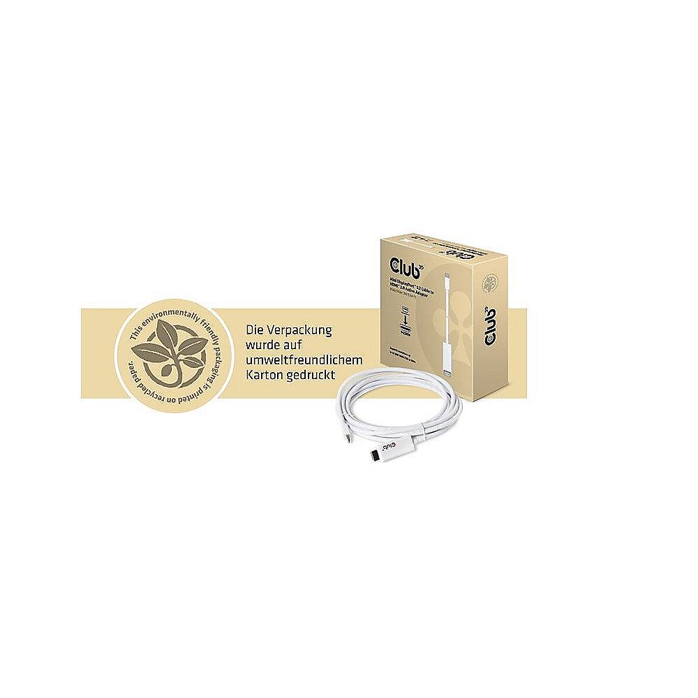 Club 3D DisplayPort Adapterkabel 3m mDP zu HDMI 2.0 aktiv UHD 3D weiß CAC-1173
