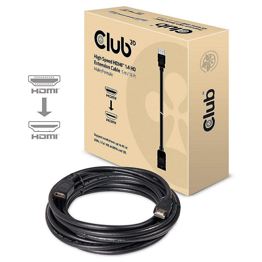 Club 3D HDMI 1.4 Kabel 5m High Speed HD Ethernet St./Bu. schwarz CAC-1320, Club, 3D, HDMI, 1.4, Kabel, 5m, High, Speed, HD, Ethernet, St./Bu., schwarz, CAC-1320