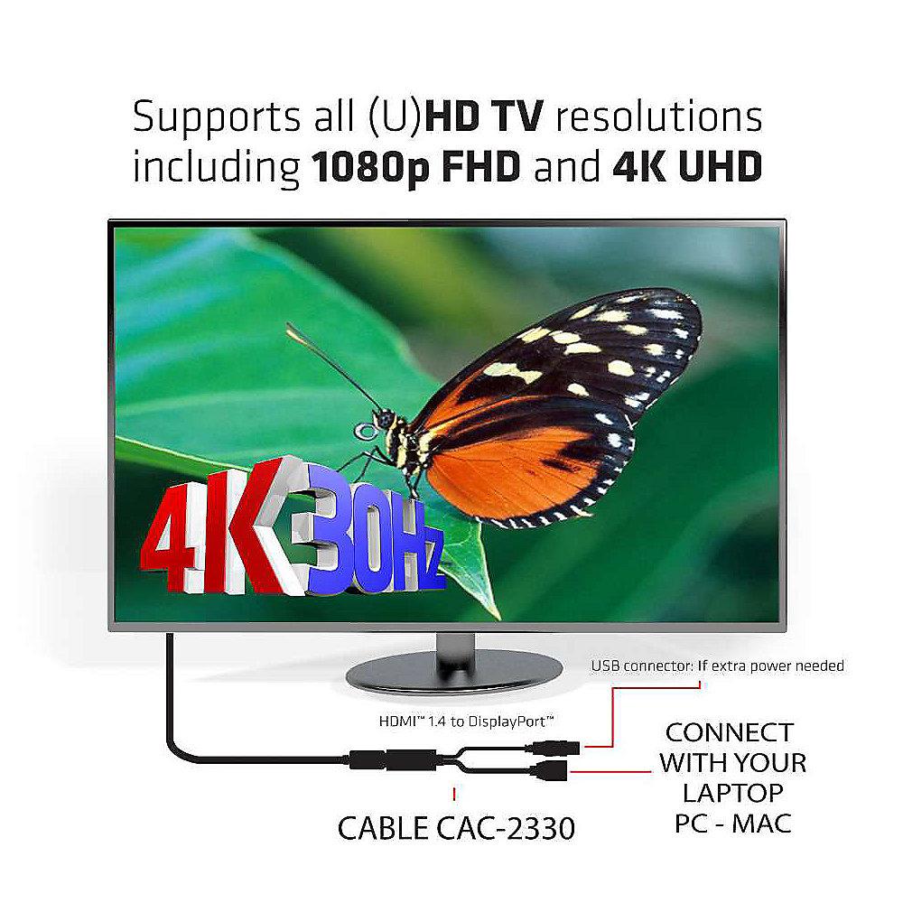 Club 3D HDMI Adapter 0,18m HDMI zu DisplayPort 1.1 St./Bu. schwarz CAC-2330, Club, 3D, HDMI, Adapter, 0,18m, HDMI, DisplayPort, 1.1, St./Bu., schwarz, CAC-2330