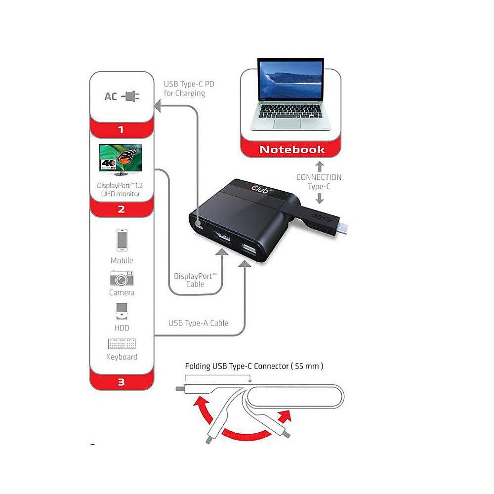 Club 3D USB 3.0 Typ-C auf DisplayPort 1.2   USB Mini Dock schwarz CSV-1537