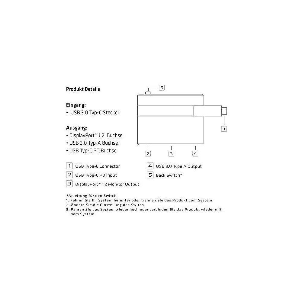 Club 3D USB 3.0 Typ-C auf DisplayPort 1.2   USB Mini Dock schwarz CSV-1537