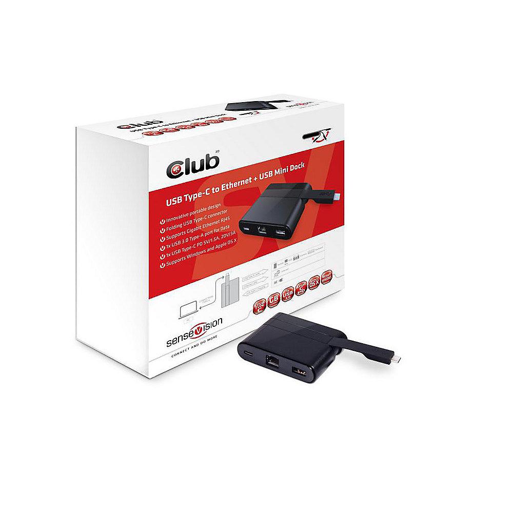 Club 3D USB 3.0 Typ-C auf Ethernet   USB 3.0   USB Typ-C Mini Dock CSV-1530, Club, 3D, USB, 3.0, Typ-C, Ethernet, , USB, 3.0, , USB, Typ-C, Mini, Dock, CSV-1530