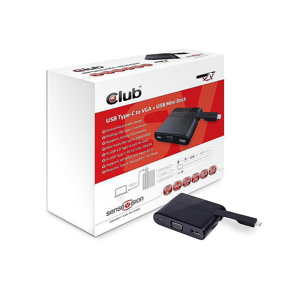 Club 3D USB 3.0 Typ-C auf VGA   USB3.0   USB Typ-C Charging Mini Dock CSV-1532