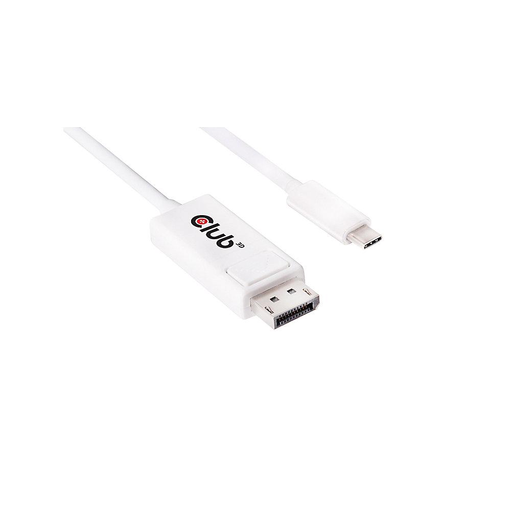 Club 3D USB 3.1 Adapterkabel 1,2m Typ-C zu DisplayPort UHD St./St. weiß CAC-1517