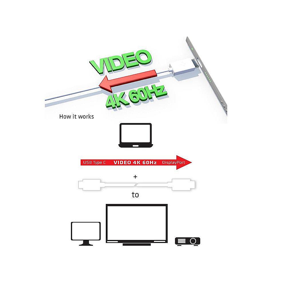 Club 3D USB 3.1 Adapterkabel 1,2m Typ-C zu DisplayPort UHD St./St. weiß CAC-1517, Club, 3D, USB, 3.1, Adapterkabel, 1,2m, Typ-C, DisplayPort, UHD, St./St., weiß, CAC-1517