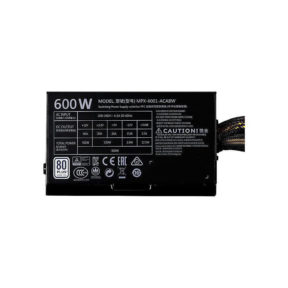 Cooler Master MasterWatt Lite v2 600 Watt Netzteil 80  White 120mm Lüfter, Cooler, Master, MasterWatt, Lite, v2, 600, Watt, Netzteil, 80, White, 120mm, Lüfter