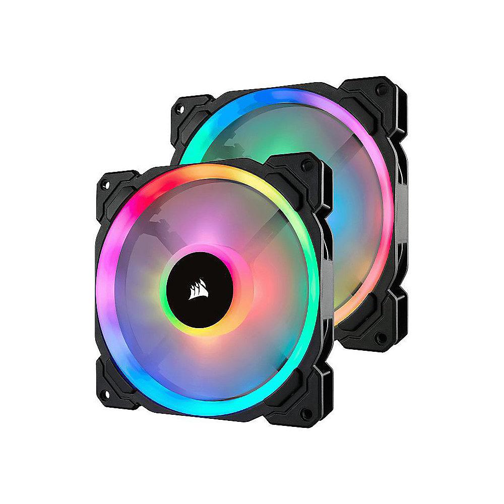 Corsair LL Series LL140 LED RGB Lüfter 140 mm 2er SET mit Lightning Node PRO, Corsair, LL, Series, LL140, LED, RGB, Lüfter, 140, mm, 2er, SET, Lightning, Node, PRO