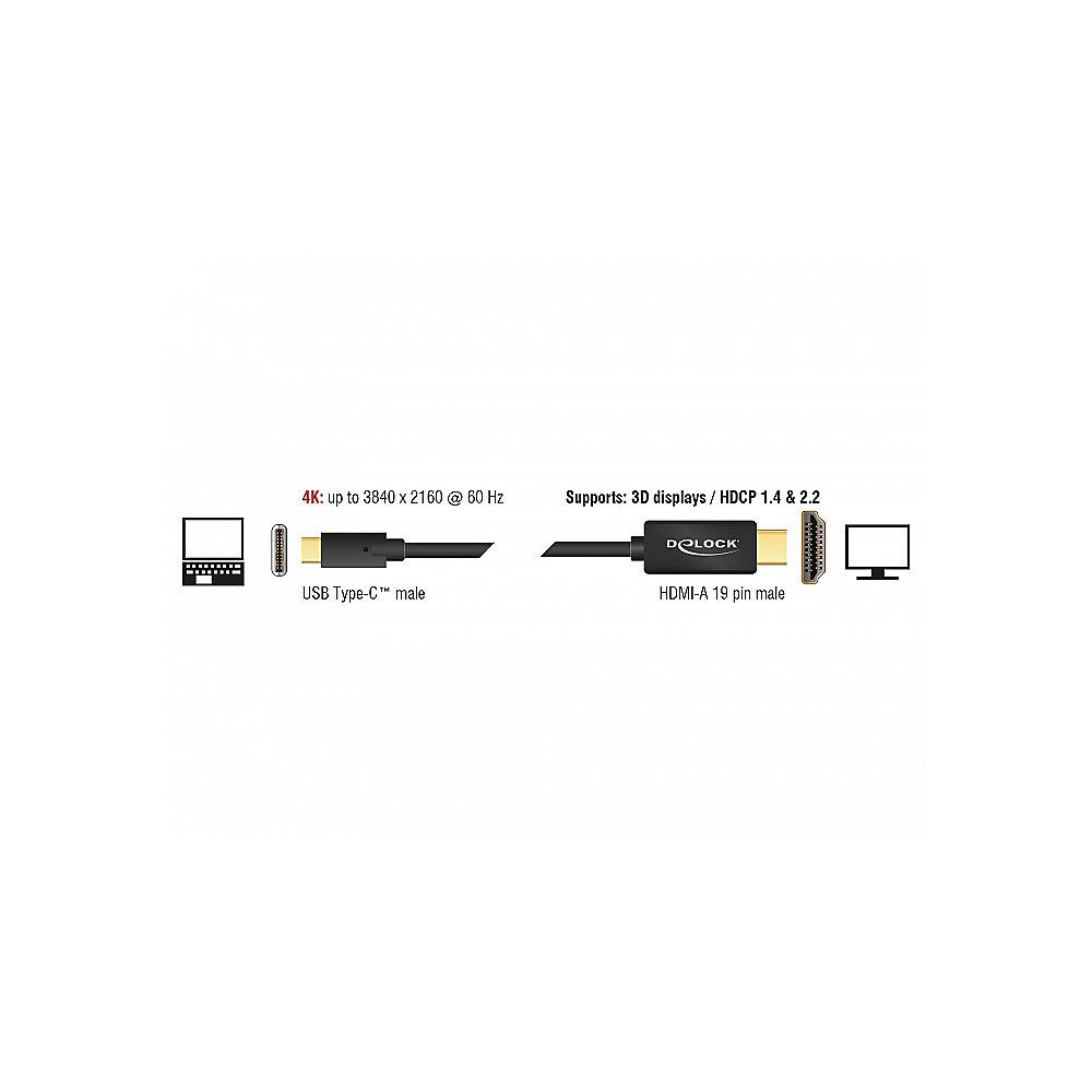 DeLOCK Adapterkabel 1m USB-C zu HDMI 4k 60Hz St./St. 85290 schwarz