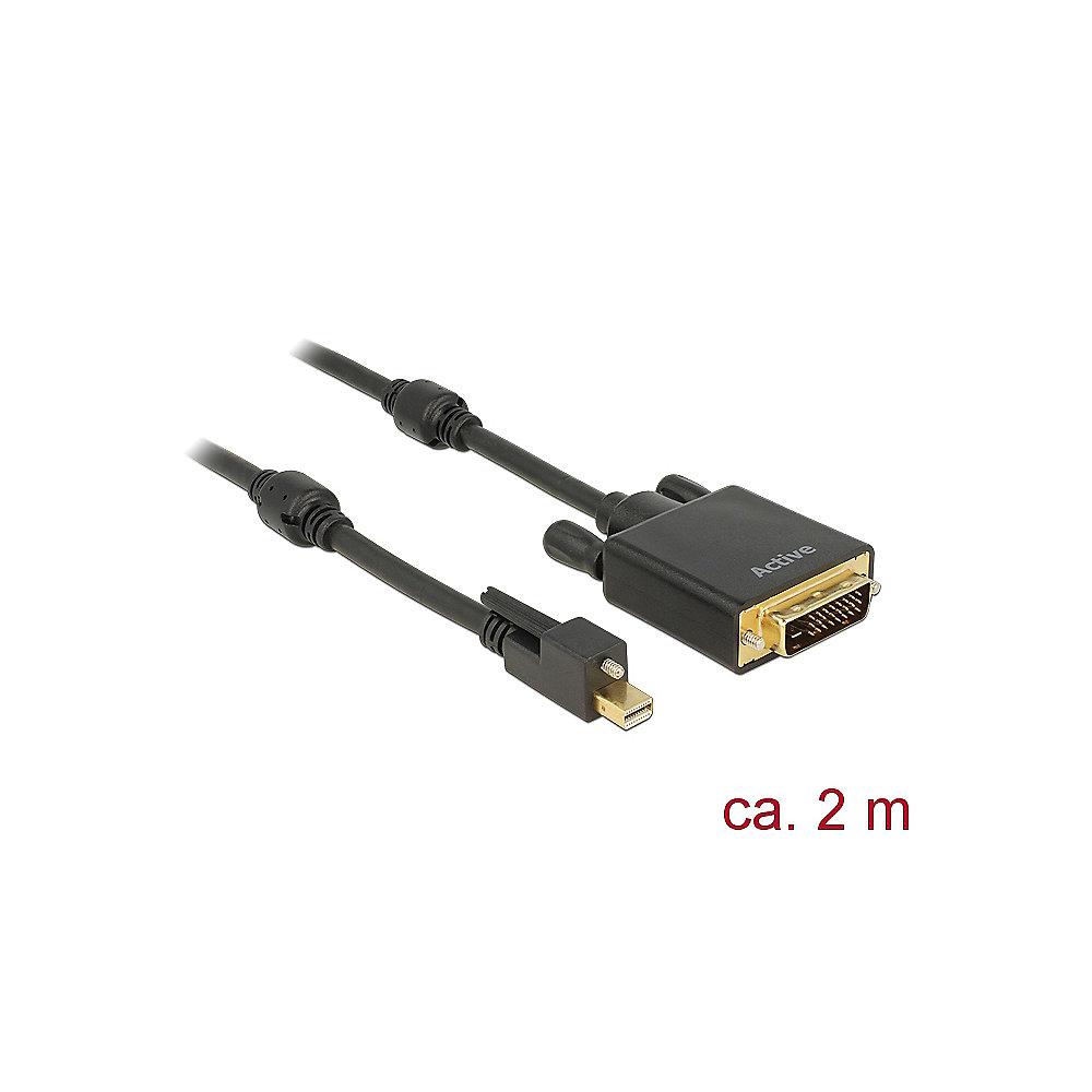 DeLOCK Adapterkabel 2m mini Displayport zu DVI St./St. Schraube 83726 schwarz