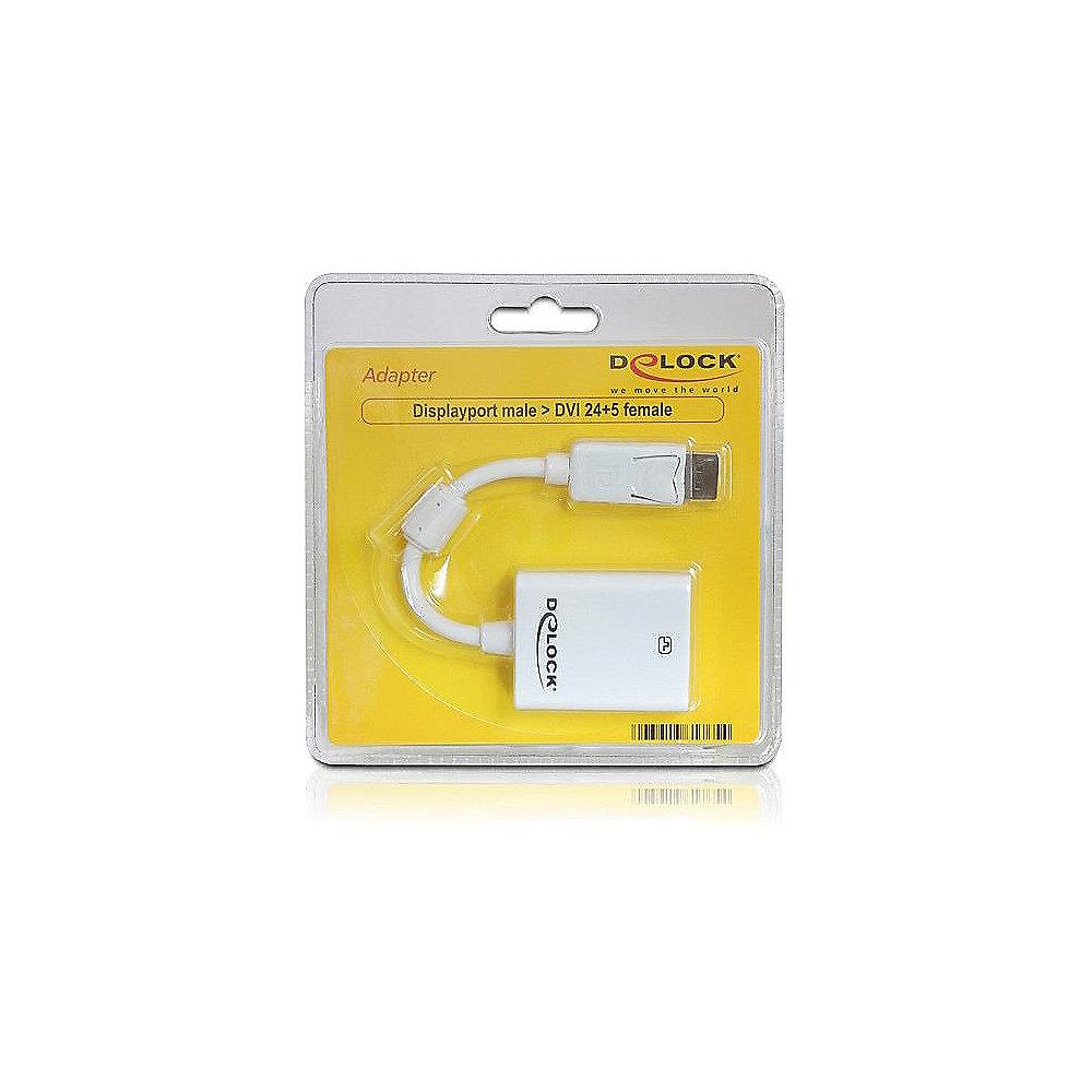 DeLOCK Adapterkabel Displayport zu DVI 24 5 St./Bu. passiv 61765 weiß, DeLOCK, Adapterkabel, Displayport, DVI, 24, 5, St./Bu., passiv, 61765, weiß