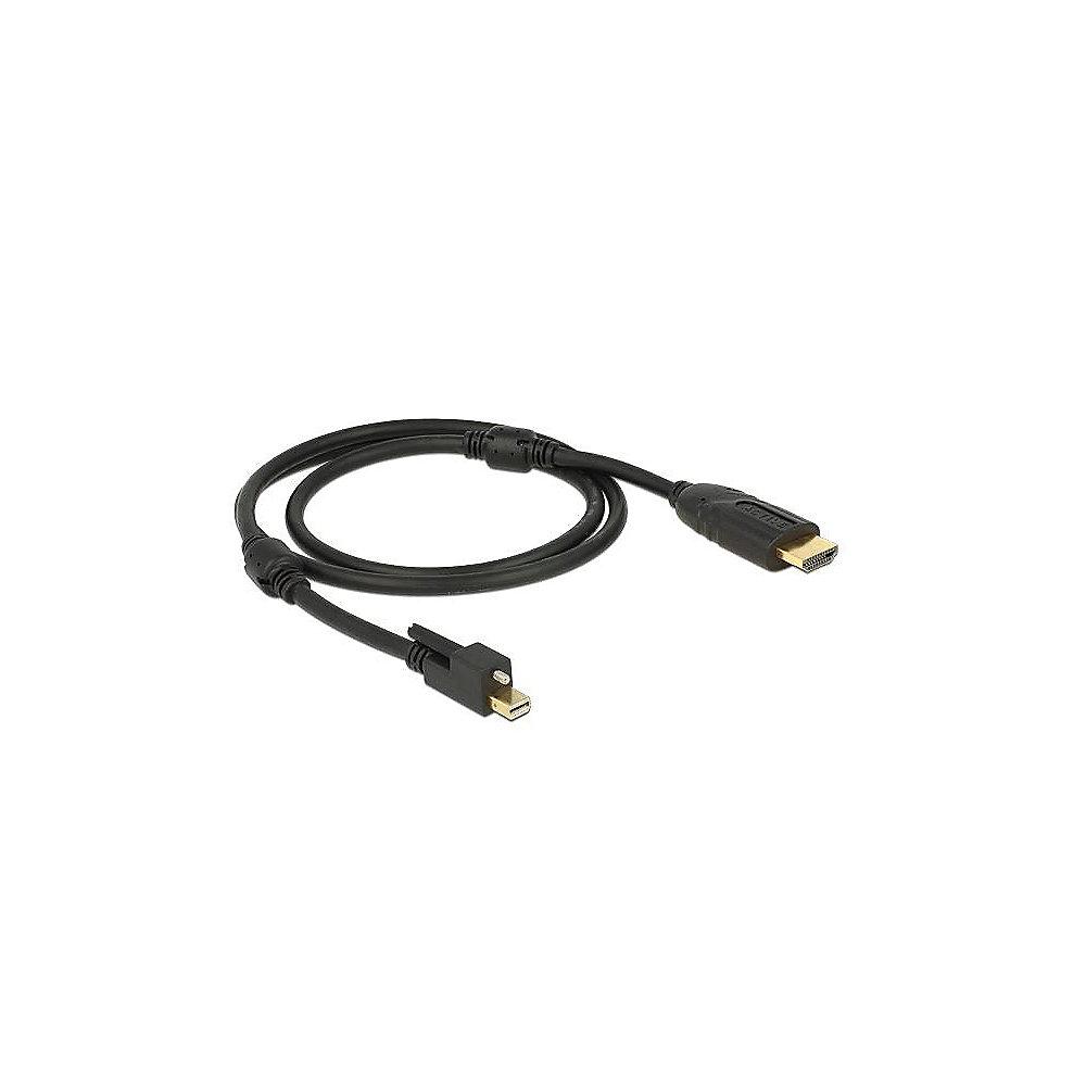 DeLOCK mini Displayport Kabel 1.2 Stecker mit Schraube zu HDMI Stecker 4K Ak. 1m