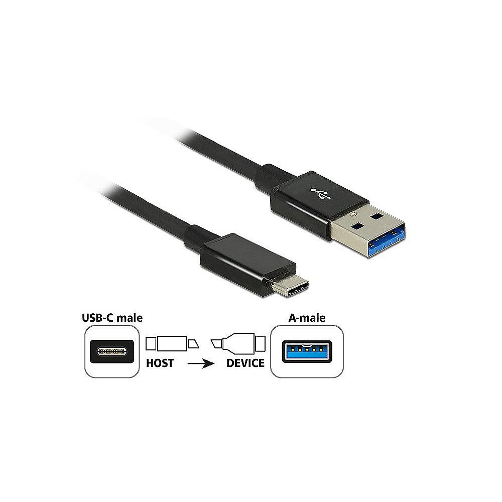 DeLOCK USB 3.1 Kabel 1m USB-C zu USB-A Gen2 Premium St./St. 83983 schwarz