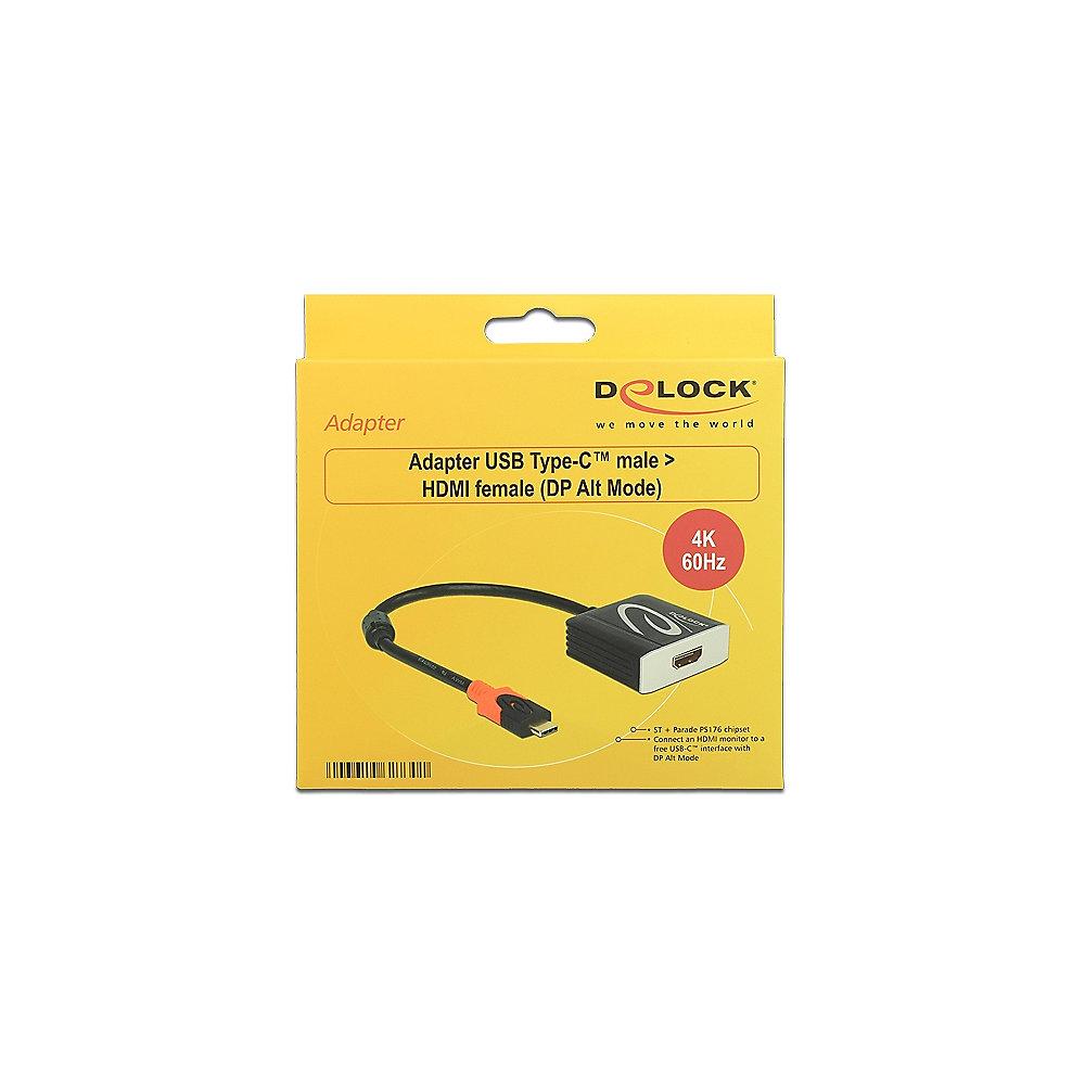 DeLOCK USB Typ-C Adapter zu HDMI 4k 60Hz St./Bu. 62730 schwarz