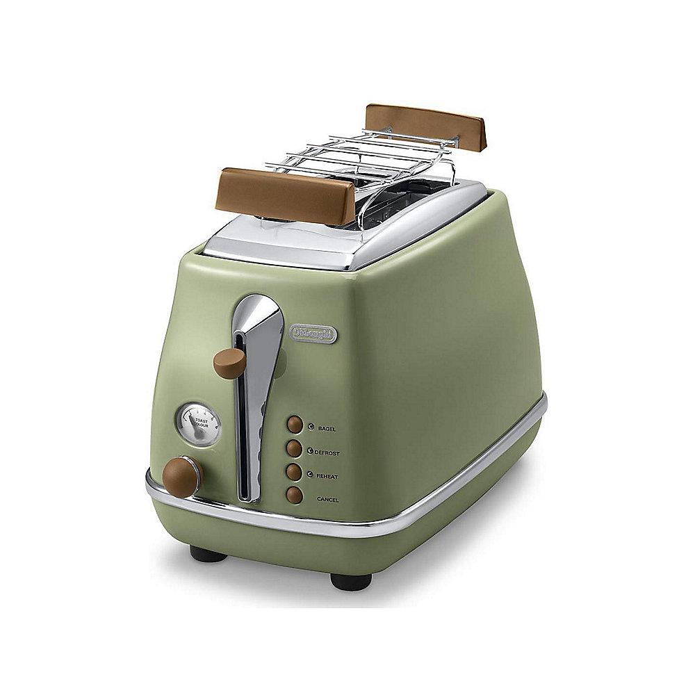 DeLonghi Icona Vintage Set: Wasserkocher KBOV2001   Toaster CTOV 2103 grün