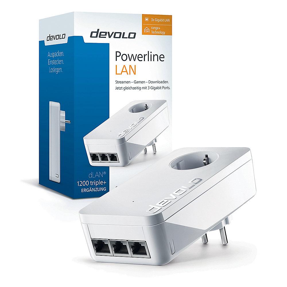 devolo dLAN 1200 triple  Powerline Adapter (1200Mbit, 3xGB LAN, Steckdose)