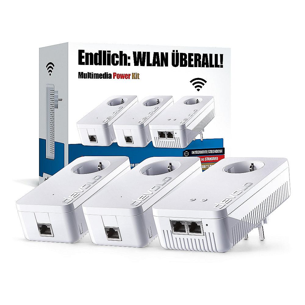 devolo dLAN Multimedia Power Kit (1200Mbit, Powerline   WLAN ac, GigaBit LAN)