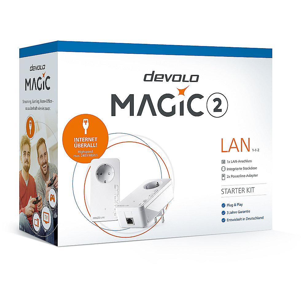 devolo Magic 1 LAN 1-1-2 Starter Kit 2x (1200mbps Powerline   1xLAN), devolo, Magic, 1, LAN, 1-1-2, Starter, Kit, 2x, 1200mbps, Powerline, , 1xLAN,