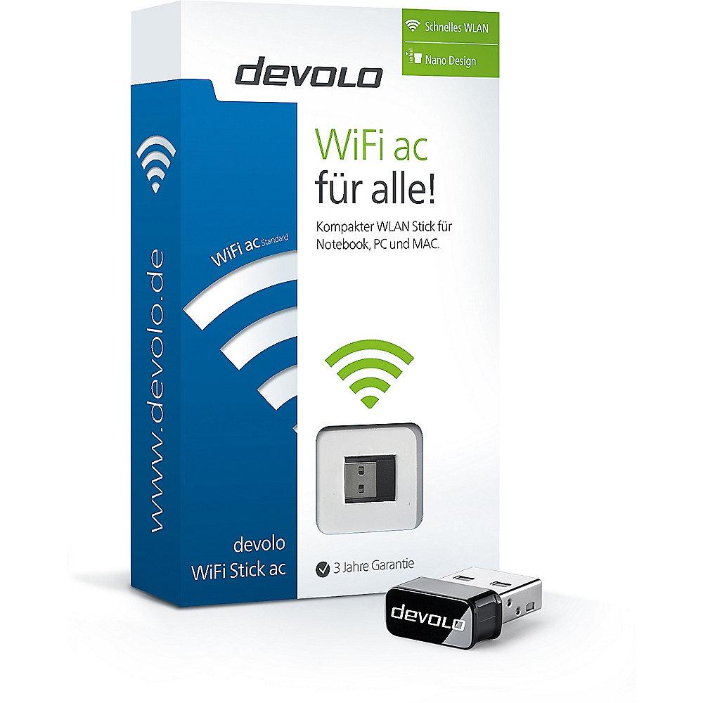 devolo WiFi Stick ac (WLAN USB Stick mit ac Geschwindigkeit, Nano Bauform, 3g)