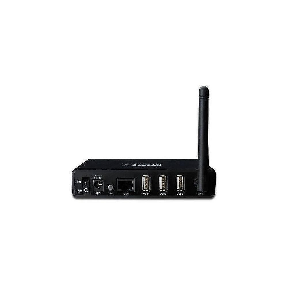 DIGITUS 4-Port USB 2.0 Wireless Multifunktions Netzwerk Printserver
