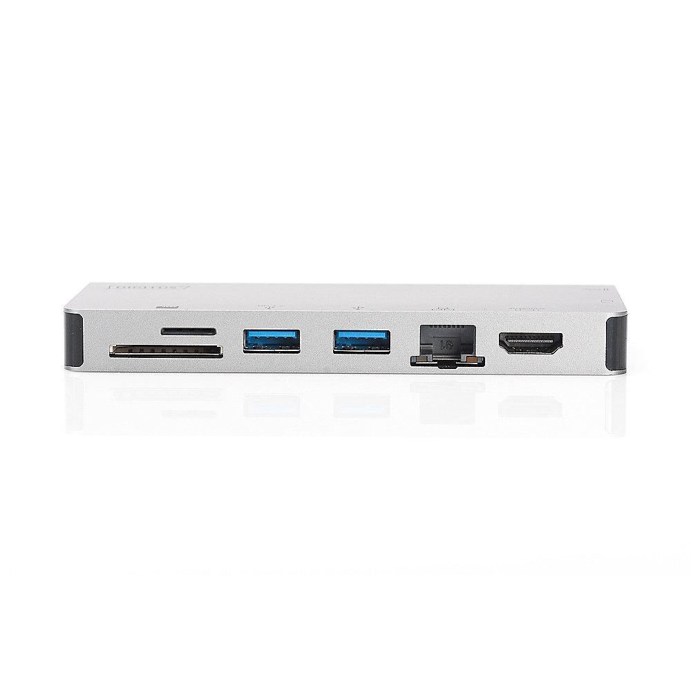 Digitus Multiport Travel Docking Station USB Typ-C 8-Port silber DA-70866, Digitus, Multiport, Travel, Docking, Station, USB, Typ-C, 8-Port, silber, DA-70866