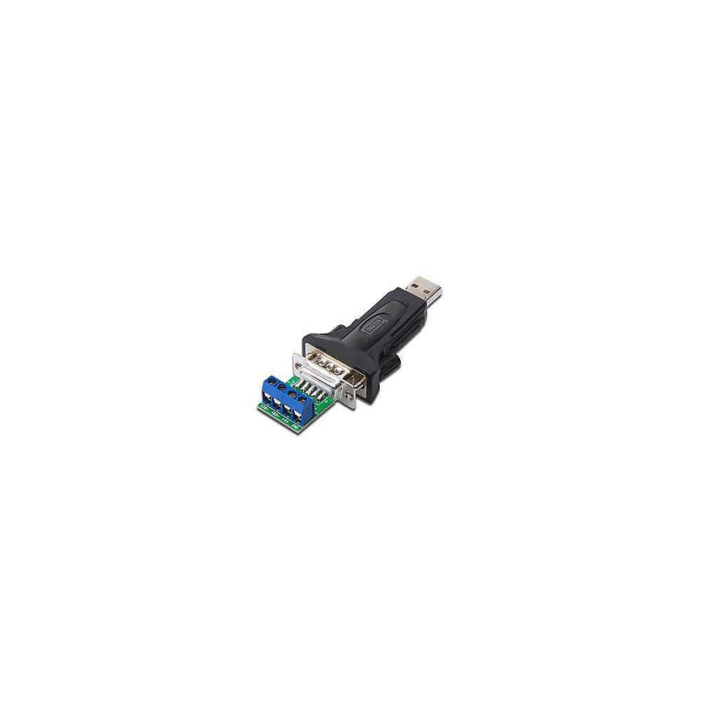 DIGITUS USB 2.0 Adapter Typ-A zu Seriell mit RS485 Unterstützung St./St. schwarz