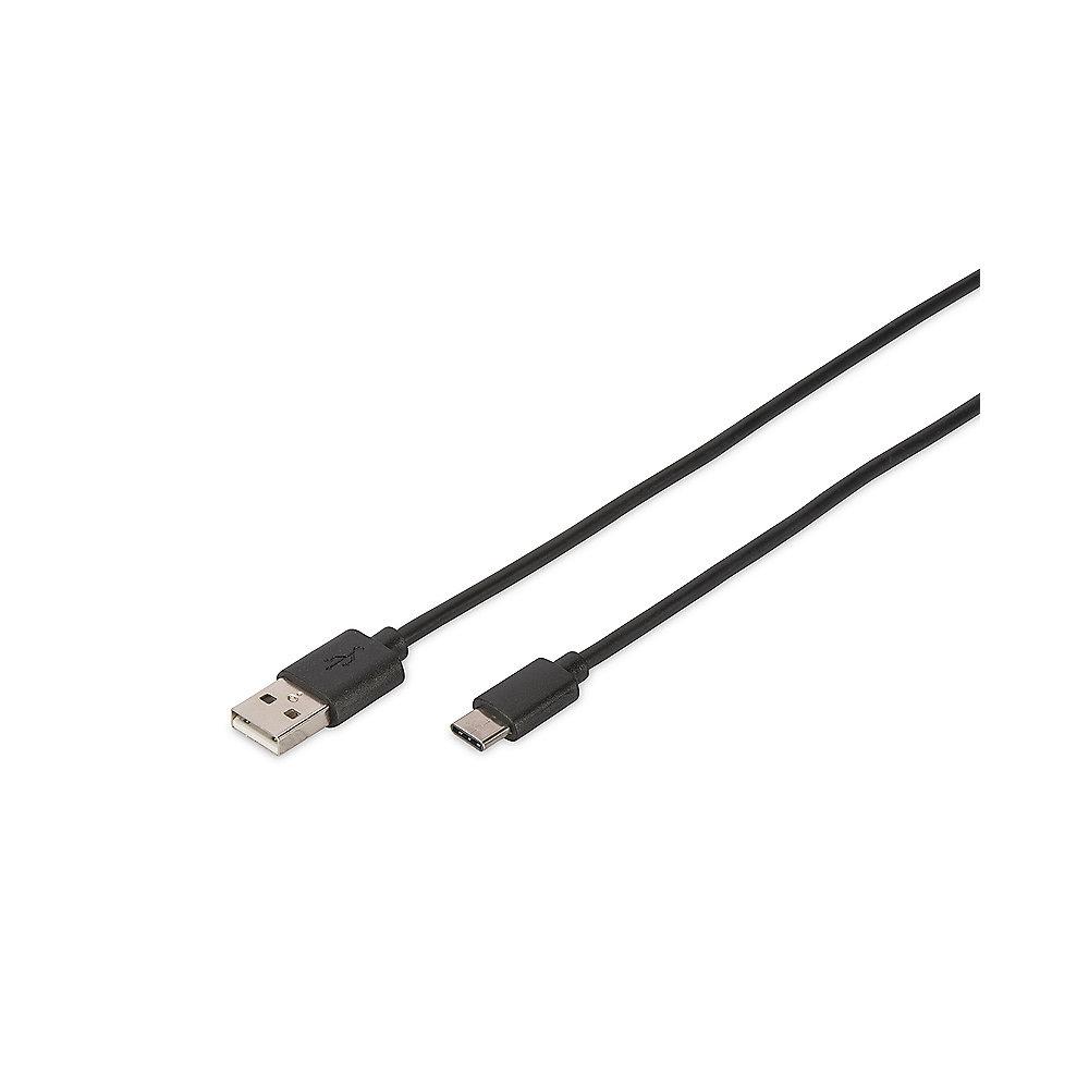 DIGITUS USB 2.0 Anschlusskabel 1,8m Typ-C zu A High Speed St./St. schwarz