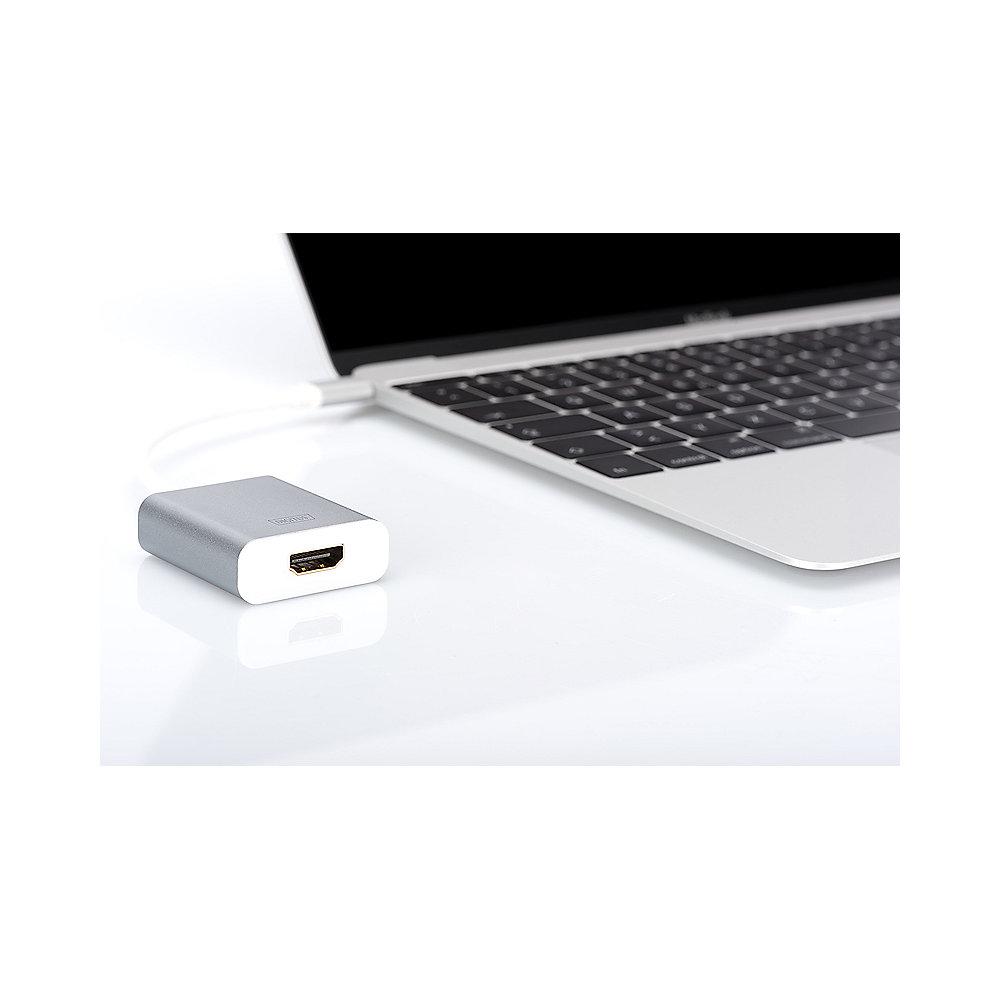 DIGITUS USB 3.0 Adapter 0,2m Typ-C zu HDMI 4K Grafik weiss