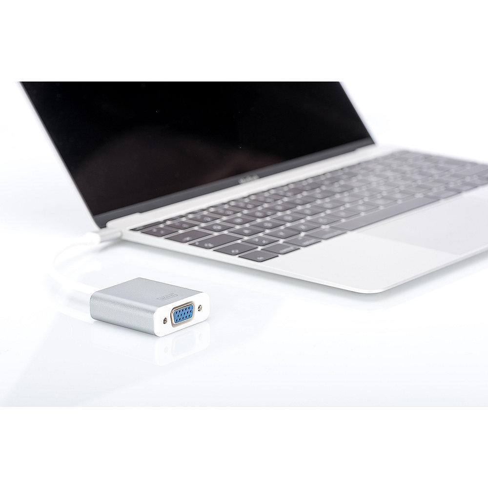 DIGITUS USB 3.0 Adapter 0,2m Typ-C zu VGA Grafik 1080p St./Bu. weiß, DIGITUS, USB, 3.0, Adapter, 0,2m, Typ-C, VGA, Grafik, 1080p, St./Bu., weiß