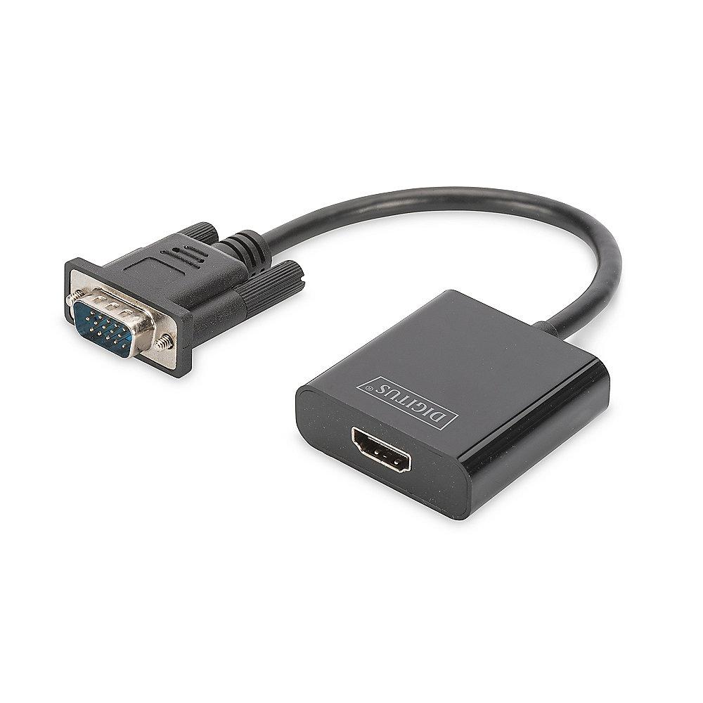 DIGITUS VGA Adapter VGA zu HDMI St./Bu. FHD schwarz DA-70473, DIGITUS, VGA, Adapter, VGA, HDMI, St./Bu., FHD, schwarz, DA-70473