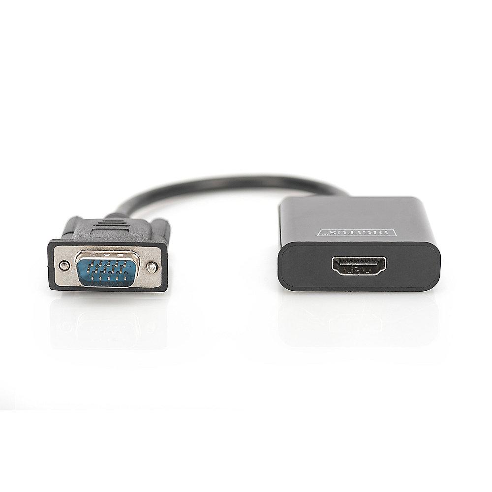 DIGITUS VGA Adapter VGA zu HDMI St./Bu. FHD schwarz DA-70473, DIGITUS, VGA, Adapter, VGA, HDMI, St./Bu., FHD, schwarz, DA-70473