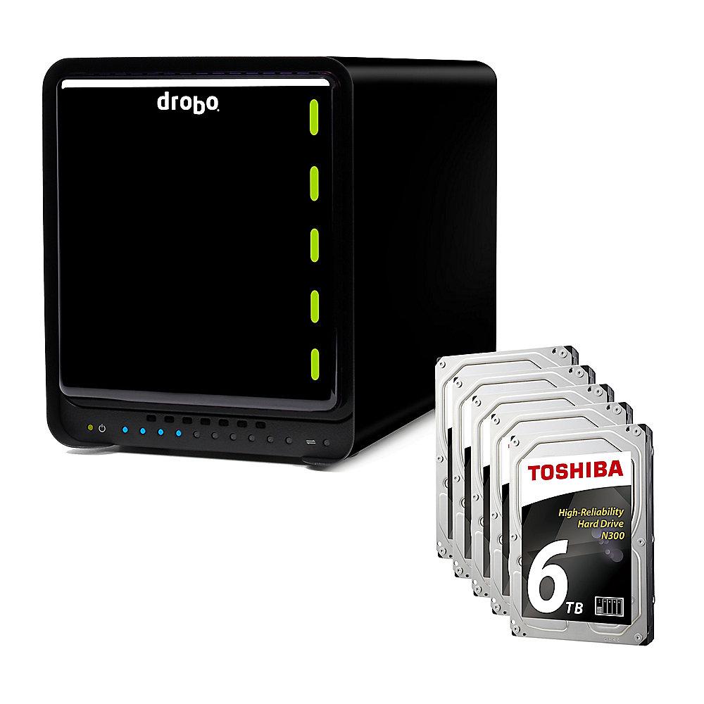 Drobo 5C DAS System 5-Bay 30TB inkl. 5x 6TB Toshiba N300 HDWN160UZSVA