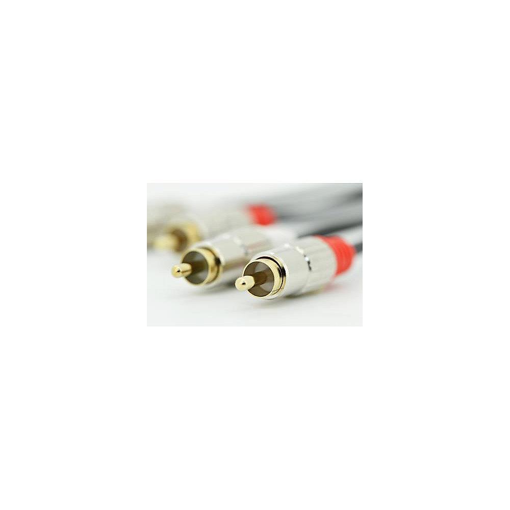 Ednet Cinch Kabel 1,5m Premium vergoldete Stecker 2x Cinch St./St. schwarz