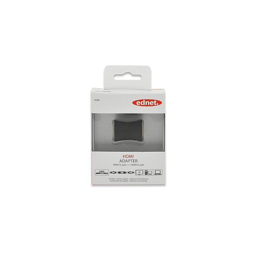 ednet HDMI Adapter A zu A 4K/3D vergoldete Kontakte Bu./Bu. schwarz, ednet, HDMI, Adapter, A, A, 4K/3D, vergoldete, Kontakte, Bu./Bu., schwarz