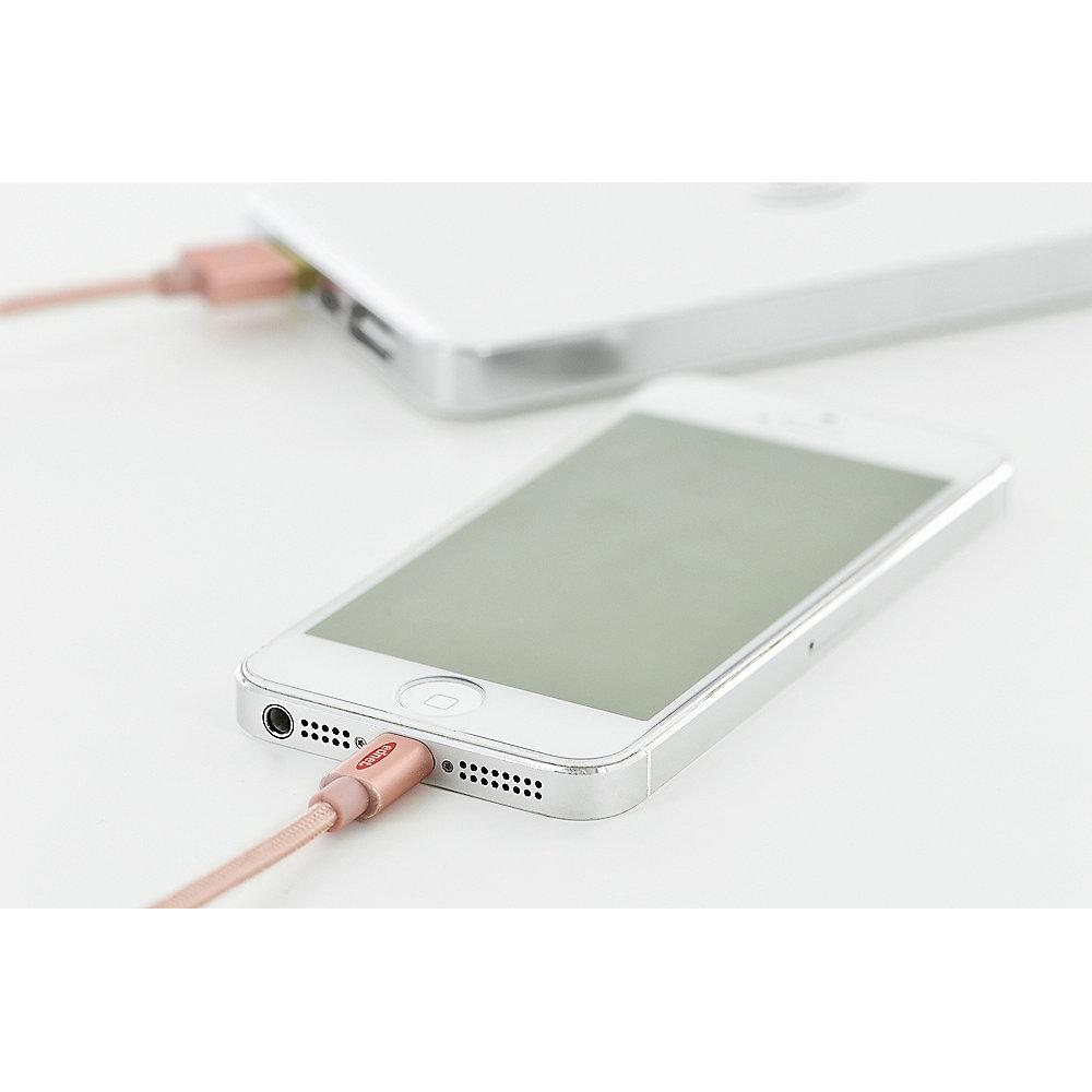 ednet iPhone Lade- & Datenkabel 1m USB2.0 A zu Lightning iP5/6/7 St/St rose gold, ednet, iPhone, Lade-, &, Datenkabel, 1m, USB2.0, A, Lightning, iP5/6/7, St/St, rose, gold