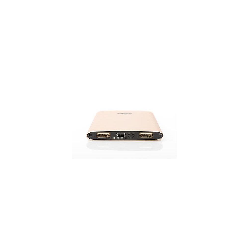 Ednet Slim Line Aluminium Powerbank 5000 mAh 2x USB gold 31896