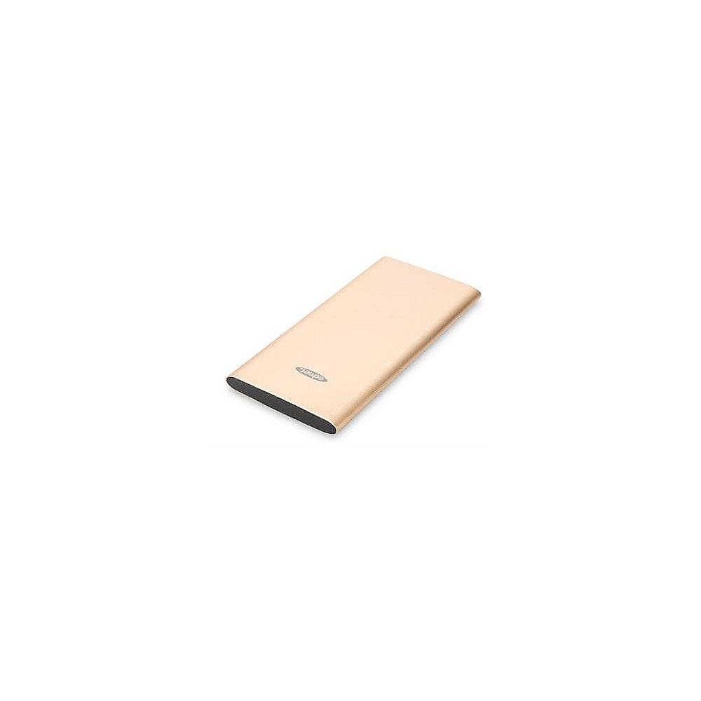 Ednet Slim Line Aluminium Powerbank 5000 mAh 2x USB gold 31896, Ednet, Slim, Line, Aluminium, Powerbank, 5000, mAh, 2x, USB, gold, 31896