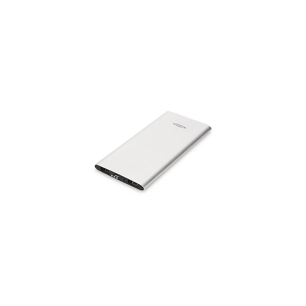 Ednet Slim Line Aluminium Powerbank 5000 mAh 2x USB silber 31894