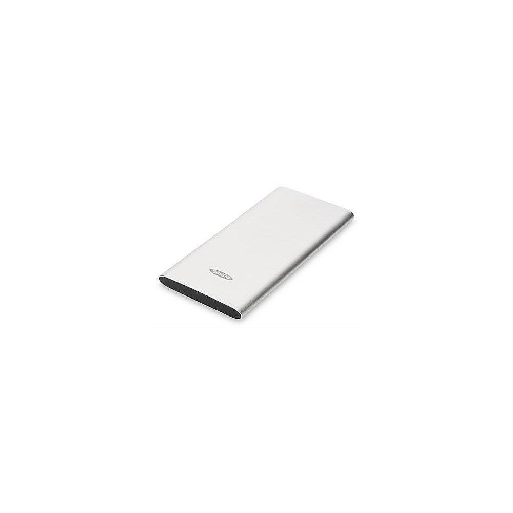 Ednet Slim Line Aluminium Powerbank 5000 mAh 2x USB silber 31894
