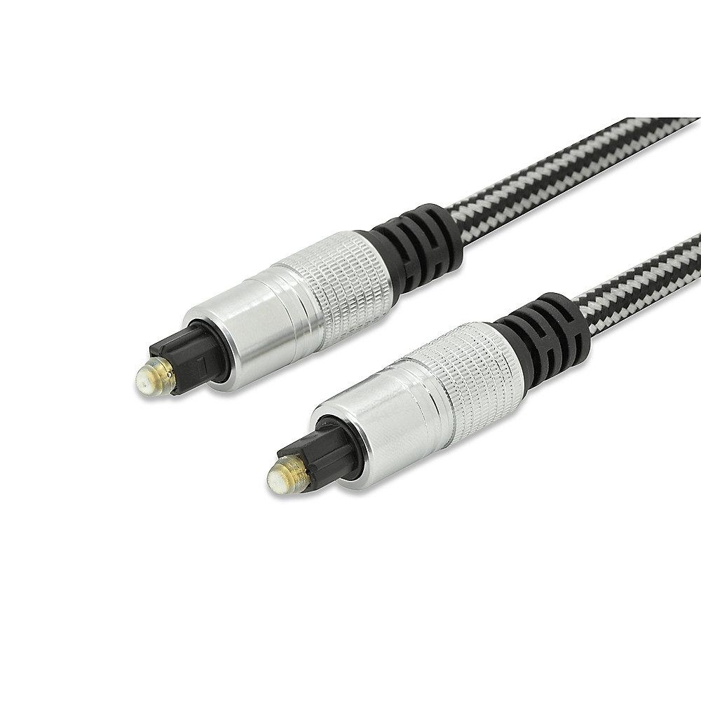 Ednet Toslink Kabel 2m Premium Optisches Digital-Audio-Kabel St./St.