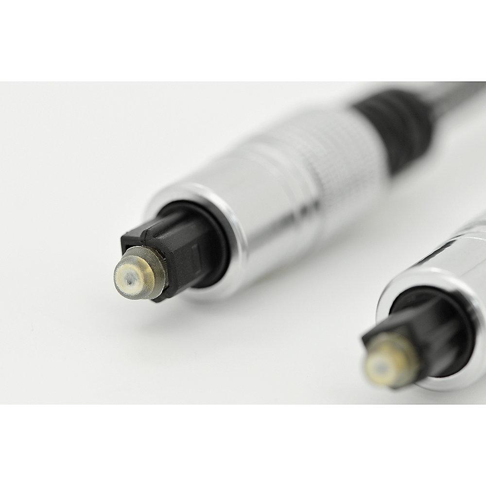 Ednet Toslink Kabel 2m Premium Optisches Digital-Audio-Kabel St./St.