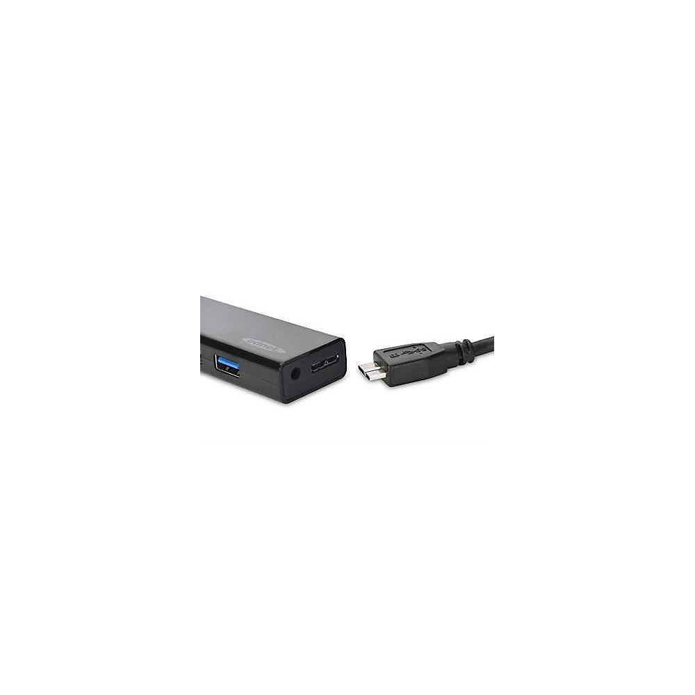 ednet USB 3.0 USB Hub 4-Port Schwarz