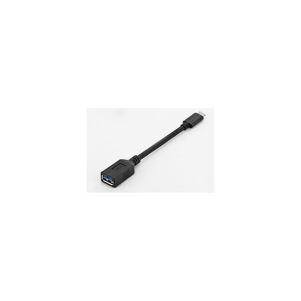 ednet USB 3.1 Adapterkabel 0,15m Premium C zu A OTG St./Bu. schwarz