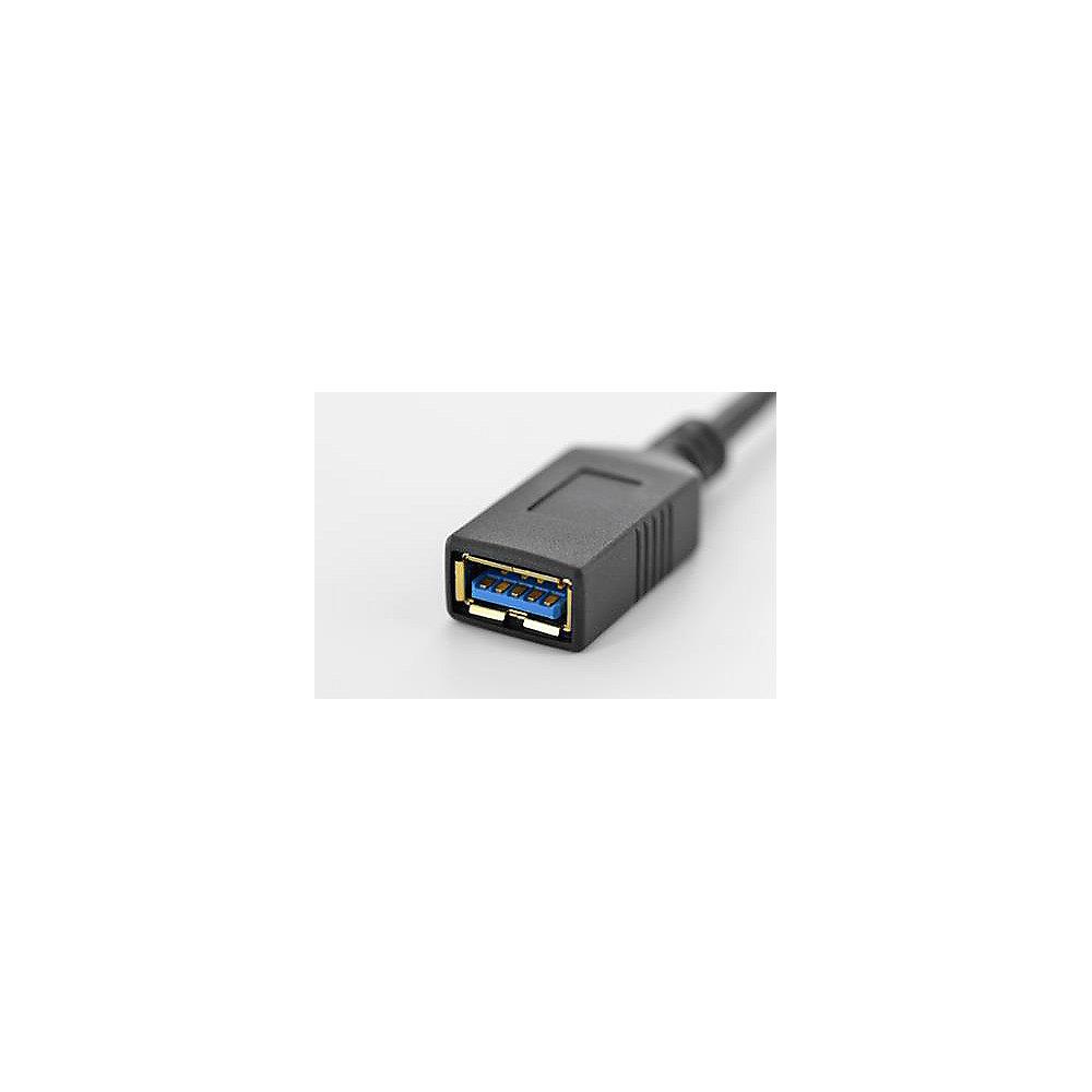 ednet USB 3.1 Adapterkabel 0,15m Premium C zu A OTG St./Bu. schwarz